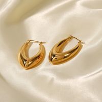 Fashion V Shape Stainless Steel Earrings Gold Plated Stainless Steel Earrings main image 5