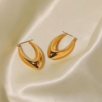 Fashion V Shape Stainless Steel Earrings Gold Plated Stainless Steel Earrings main image 4