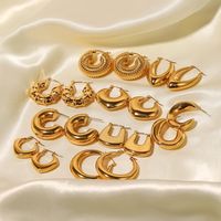 Fashion Geometric Stainless Steel Earrings Gold Plated Stainless Steel Earrings main image 1