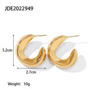 Fashion Geometric Stainless Steel Earrings Gold Plated Stainless Steel Earrings sku image 1