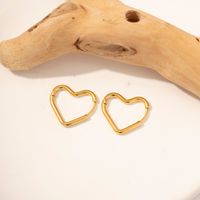 Romantic Heart Shape Stainless Steel Earrings Gold Plated Stainless Steel Earrings main image 5