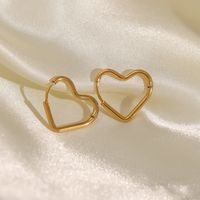 Romantic Heart Shape Stainless Steel Earrings Gold Plated Stainless Steel Earrings main image 2