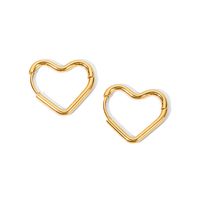 Romantic Heart Shape Stainless Steel Earrings Gold Plated Stainless Steel Earrings main image 6