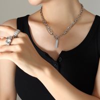Fashion Geometric Titanium Steel Plating Women's Bracelets Necklace main image 5