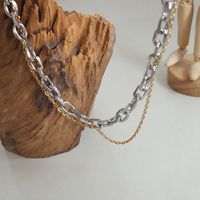 Mode Geometrisch Titan Stahl Überzug Frau Armbänder Halskette main image 4
