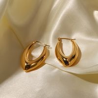 Fashion V Shape Stainless Steel Earrings Gold Plated Stainless Steel Earrings main image 1