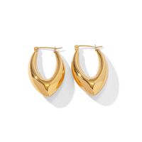 Fashion V Shape Stainless Steel Earrings Gold Plated Stainless Steel Earrings main image 3