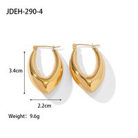 Fashion V Shape Stainless Steel Earrings Gold Plated Stainless Steel Earrings sku image 1