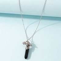 Cool Style Eagle Skull Alloy Inlay Artificial Crystal Couple Pendant Necklace sku image 2