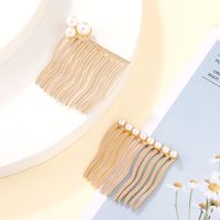 Fashion Geometric Alloy Inlay Artificial Pearls Hair Clip 2 Pieces main image 5