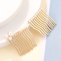Fashion Geometric Alloy Inlay Artificial Pearls Hair Clip 2 Pieces main image 1