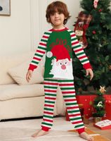 Mode Weihnachtsmann Streifen Baumwolle Drucken Hosen-sets Freizeithosen Kapuzenpullover Familie Passenden Outfits main image 5