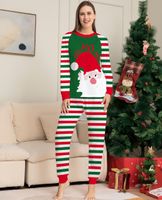 Mode Weihnachtsmann Streifen Baumwolle Drucken Hosen-sets Freizeithosen Kapuzenpullover Familie Passenden Outfits main image 3