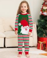 Mode Weihnachtsmann Streifen Baumwolle Drucken Hosen-sets Freizeithosen Kapuzenpullover Familie Passenden Outfits main image 2