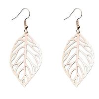 1 Pair Simple Style Leaves Hollow Out Alloy Ear Hook main image 2