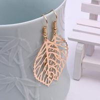 1 Pair Simple Style Leaves Hollow Out Alloy Ear Hook main image 3