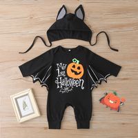 Halloween Fashion Letter Cotton Blend Baby Rompers main image 1