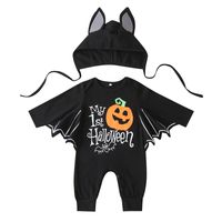 Halloween Fashion Letter Cotton Blend Baby Rompers sku image 1