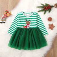 Christmas Fashion Deer Cotton Girls Dresses main image 3