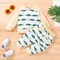 Fashion Shark Polyester Boys Clothing Sets sku image 8