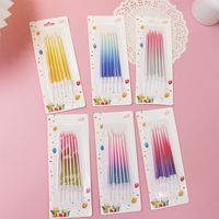 Birthday Gradient Color Paraffin Party Candle 1 Set main image 1