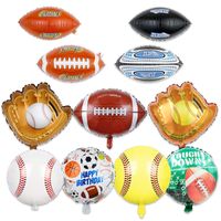Children's Day Birthday Baseball Rugby Aluminum Film Party Balloons main image 1