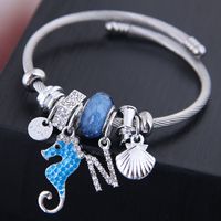 Fashion Letter Hippocampus Alloy Plating Women's Bangle 1 Piece main image 3