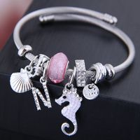 Fashion Letter Hippocampus Alloy Plating Women's Bangle 1 Piece main image 2