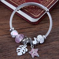 Fashion Leaf Starfish Alloy Plating Rhinestones Women's Bangle 1 Piece main image 3