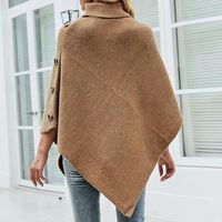 Women's Fashion Solid Color Knit Button Shawls main image 9