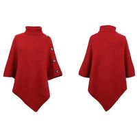 Women's Fashion Solid Color Knit Button Shawls main image 4