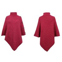 Women's Fashion Solid Color Knit Button Shawls main image 5
