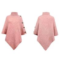 Women's Fashion Solid Color Knit Button Shawls main image 2