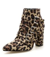 Frau Mode Schlangenhaut Leopard Metallknopf Zehe Zeigen Reitstiefel sku image 10