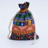 Ethnic Style Geometric Cotton Drawstring Jewelry Packaging Bags sku image 2