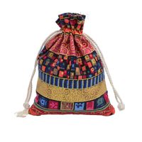 Ethnic Style Geometric Cotton Drawstring Jewelry Packaging Bags sku image 1