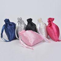 Simple Style Solid Color Satin Drawstring Jewelry Packaging Bags main image 1