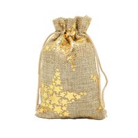 Christmas Fashion Star Snowflake Linen Daily Gift Bags sku image 3