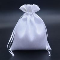 Simple Style Solid Color Satin Drawstring Jewelry Packaging Bags sku image 1