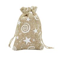 Christmas Fashion Star Snowflake Linen Daily Gift Bags sku image 4