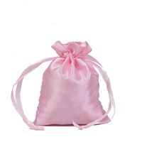 Simple Style Solid Color Satin Drawstring Jewelry Packaging Bags sku image 3