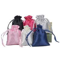 Simple Style Solid Color Satin Drawstring Jewelry Packaging Bags main image 3