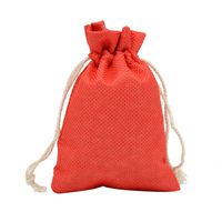 Christmas Simple Style Solid Color Linen Daily Gift Bags sku image 2