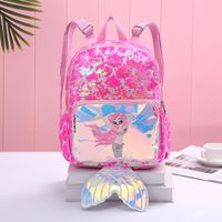 Cute Cartoon Sequins Oval Zipper Fashion Backpack sku image 3