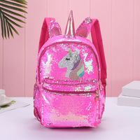 Vintage Style Printing Sequins Zipper Fashion Backpack sku image 4