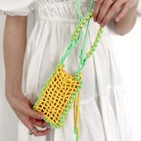 Fashion Solid Color Square String Handbag sku image 1