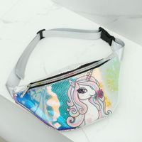 Girl's Medium All Seasons Pu Leather Cartoon Fashion Sequins Semicircle Zipper Fanny Pack main image 2