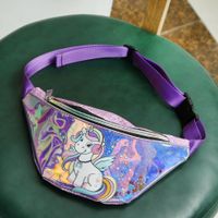 Girl's Medium All Seasons Pu Leather Cartoon Fashion Sequins Semicircle Zipper Fanny Pack sku image 3