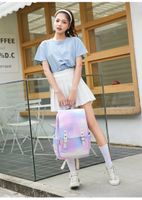 Cute Gradient Color Square Zipper Buckle Fashion Backpack main image 1