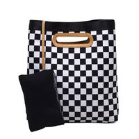 Streetwear Plaid Polka Dots Square Magnetic Buckle Tote Bag main image 4